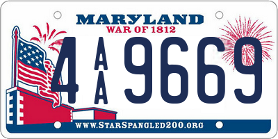 MD license plate 4AA9669