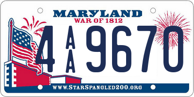 MD license plate 4AA9670