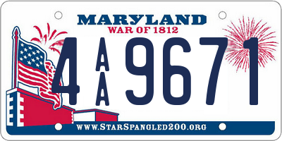 MD license plate 4AA9671