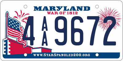 MD license plate 4AA9672