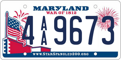 MD license plate 4AA9673