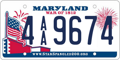 MD license plate 4AA9674