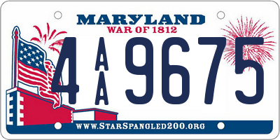 MD license plate 4AA9675