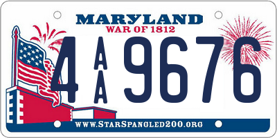 MD license plate 4AA9676