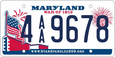 MD license plate 4AA9678