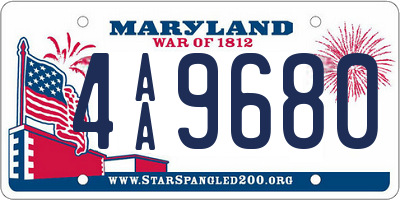 MD license plate 4AA9680