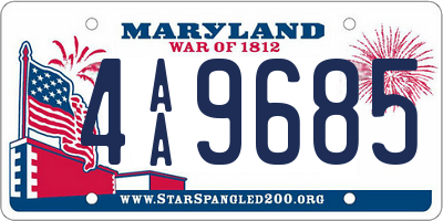 MD license plate 4AA9685