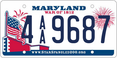 MD license plate 4AA9687