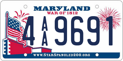 MD license plate 4AA9691