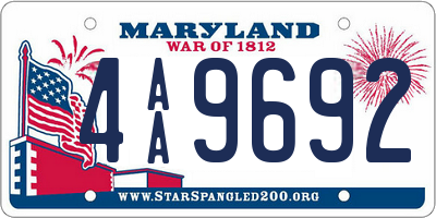 MD license plate 4AA9692