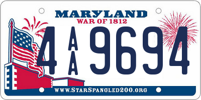 MD license plate 4AA9694