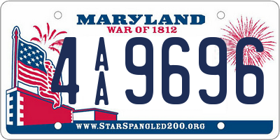 MD license plate 4AA9696