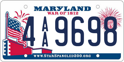 MD license plate 4AA9698