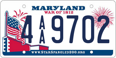 MD license plate 4AA9702