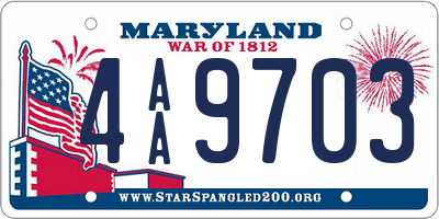 MD license plate 4AA9703