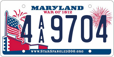 MD license plate 4AA9704