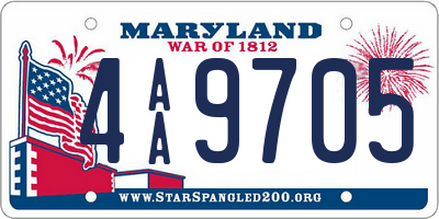 MD license plate 4AA9705