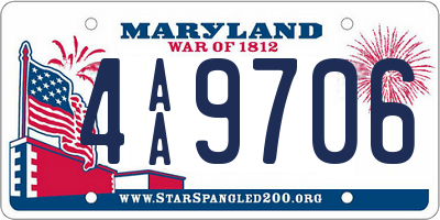 MD license plate 4AA9706