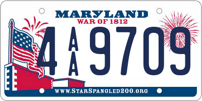 MD license plate 4AA9709