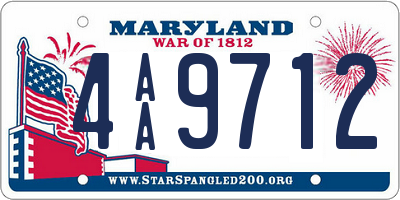 MD license plate 4AA9712