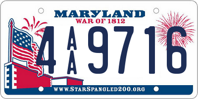 MD license plate 4AA9716