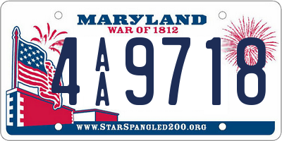 MD license plate 4AA9718