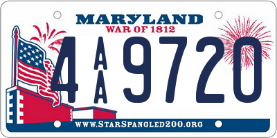 MD license plate 4AA9720