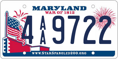 MD license plate 4AA9722