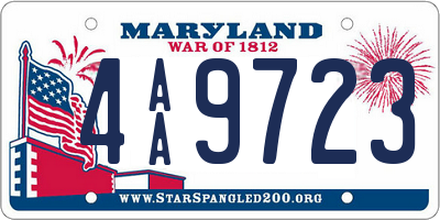 MD license plate 4AA9723