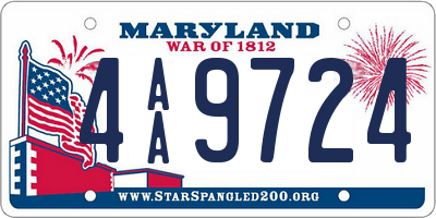 MD license plate 4AA9724