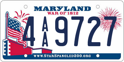 MD license plate 4AA9727