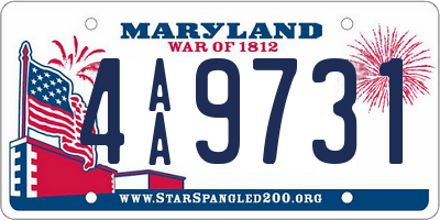 MD license plate 4AA9731