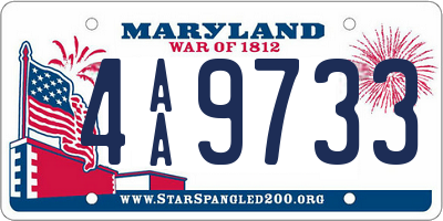 MD license plate 4AA9733