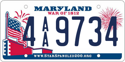 MD license plate 4AA9734