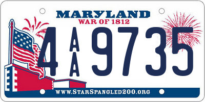 MD license plate 4AA9735