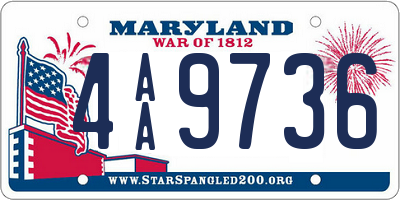 MD license plate 4AA9736