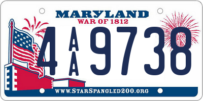 MD license plate 4AA9738