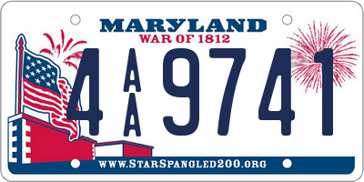 MD license plate 4AA9741