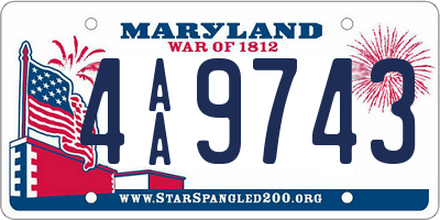 MD license plate 4AA9743