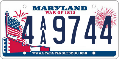 MD license plate 4AA9744