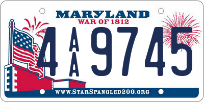 MD license plate 4AA9745