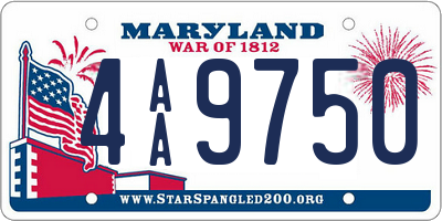 MD license plate 4AA9750