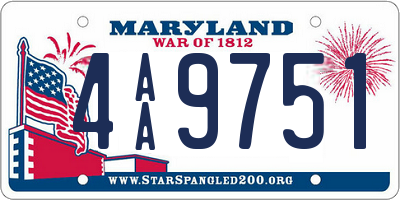 MD license plate 4AA9751