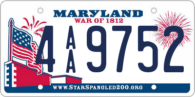 MD license plate 4AA9752