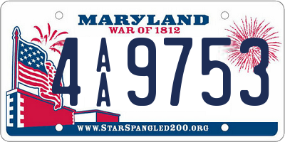 MD license plate 4AA9753