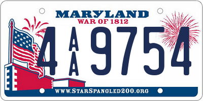 MD license plate 4AA9754