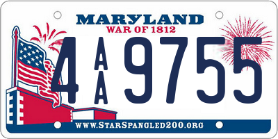 MD license plate 4AA9755