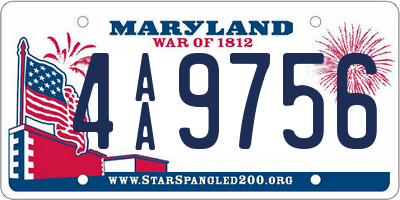 MD license plate 4AA9756