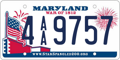 MD license plate 4AA9757