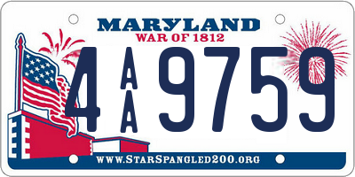 MD license plate 4AA9759